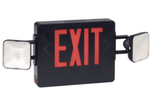 Fireguard Combination Exit Emergency Light Black Omaha